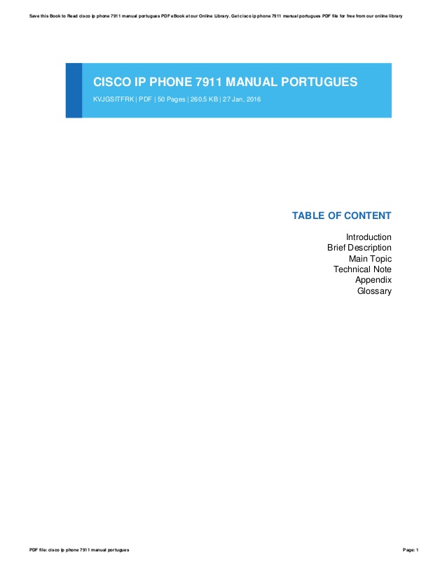 cisco phone 7911 manual